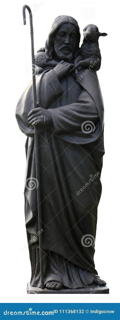 Jesus and the Lamb Statue stock photo. Image of pray - 111368132