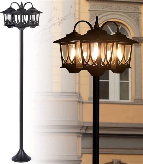 [See Notes] PASAMIC Outdoor Solar Lamp Post Lights Solar Powered, Solar ...