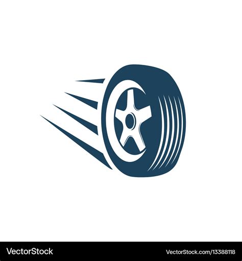 Isolated abstract blue color wheel logo icon car Vector Image