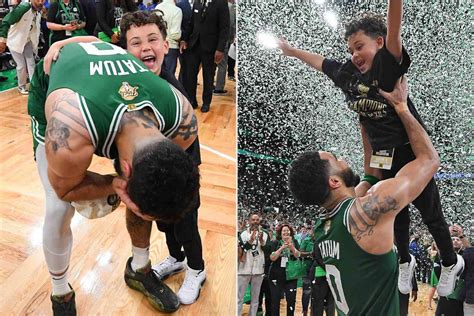 Jayson Tatum's Son Deuce Runs onto Court to Hug Dad After Celtics Win ...