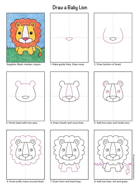 Draw a Baby Lion - Art Projects for Kids