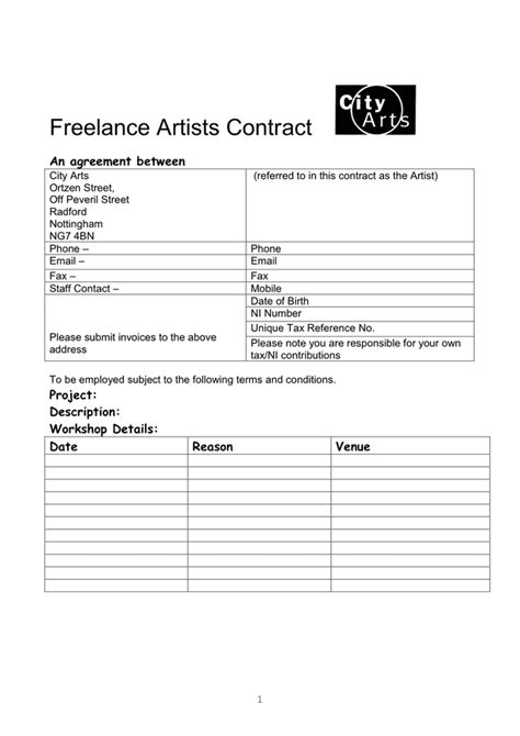 Freelance Contract Template - download free documents for PDF, Word and ...