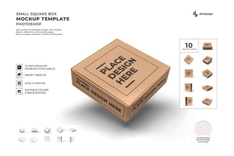 Small Square Box Packaging Mockup Bundle Graphic by dendysign ...