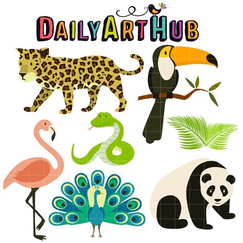 Tropical Rainforest Animals Clip Art Set – Daily Art Hub // Graphics ...