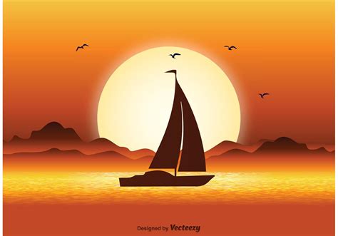 Sunset Illustration 85954 Vector Art at Vecteezy