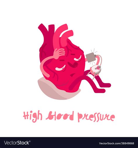 High blood pressure cartoon character in a trendy Vector Image