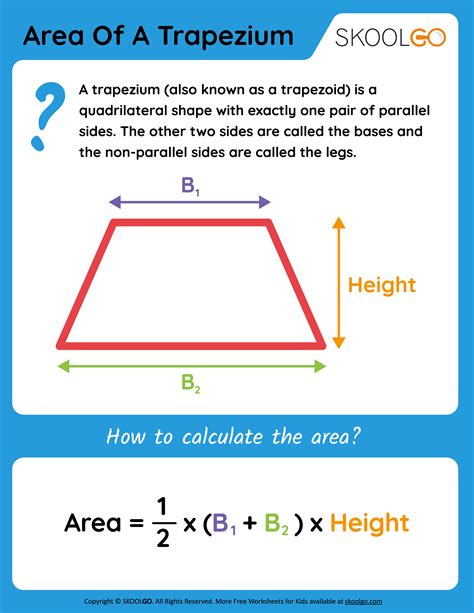 Area of a Trapezium - Free Worksheet for Kids - SKOOLGO