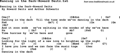 Jazz Song - Dancing in the Dark-Howard Deitz with Chords, Tabs and ...