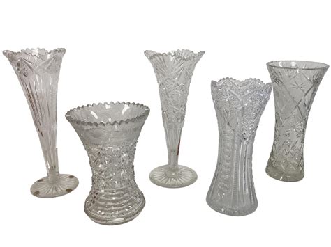 Lot - Brilliant Cut Glass Vases