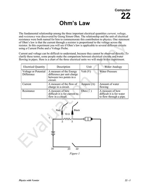 Ohm S Law Circuit Experiment - Circuit Diagram