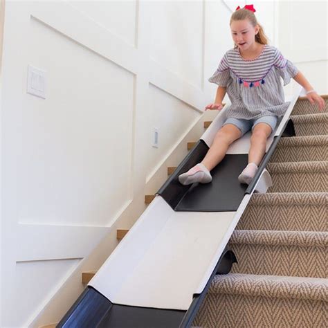 a semi-permanent children's slide for indoor stairs folds for ...