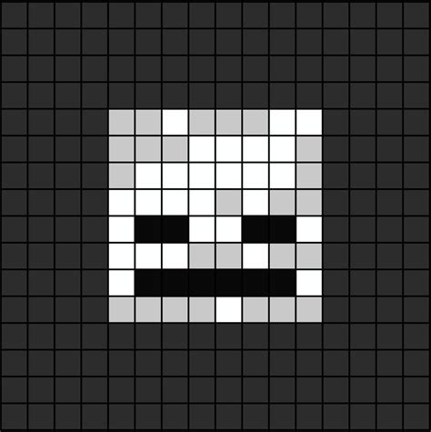 Skeleton (face) Pixel Art | Pixel art, Dibujos en cuadros, Acuarelas de ...