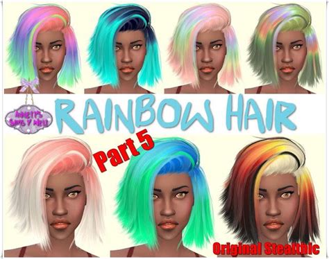 Annett`s Sims 4 Welt: Rainbow Hairstyle - Part 5 - Original Stealthic ...