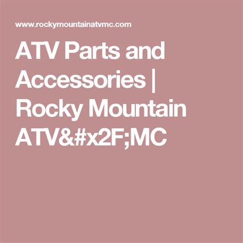 ATV Parts and Accessories | Rocky Mountain ATV/MC | Atv parts, Atv ...