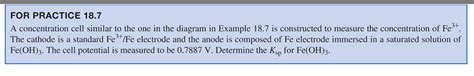 Solved FOR PRACTICE 18.7 A concentration cell similar to the | Chegg.com