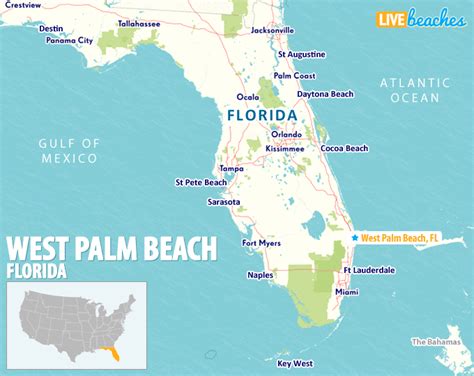 Map of West Palm Beach, Florida - Live Beaches