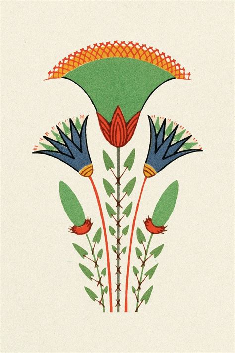 Antique lotus flower Egyptian ornamental illustration | premium image ...