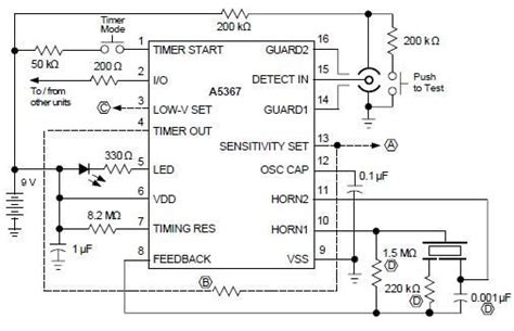 Ionization Smoke Detector Using A5367 | Diagram for Reference