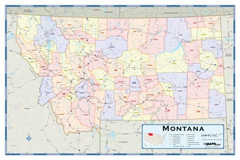 Montana Counties Wall Map | Maps.com.com