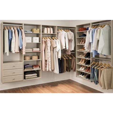 Easy Track 2.1-ft to 2.1-ft W x 7-ft H Grey Solid Shelving Wood Closet ...