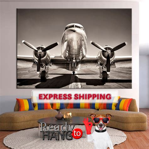 Aviation Canvas Wall Art Airplane Photo Print Inspirational Plane Multi ...