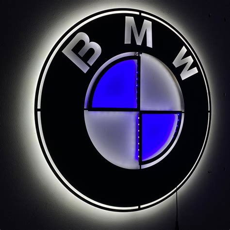 BMW LED Metal Wall Sign, Garage Decoration, Racing Decor, Car Logo, Man ...