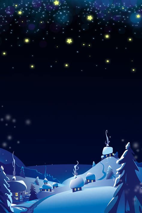 Christmas Night Winter Night View Blue Background Wallpaper Image For ...