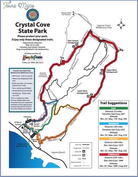 Hiking Trail Map - ToursMaps.com