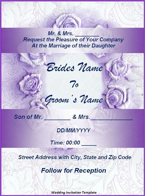 Wedding Invitation Templates | Free Printable Word Templates,