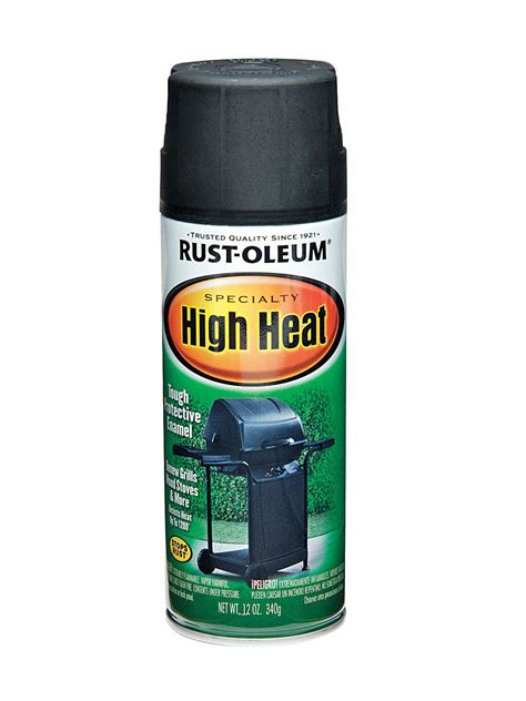 RUST-OLEUM High Heat Spray Paint in Satin Black for Metal, Wood, 12 oz ...