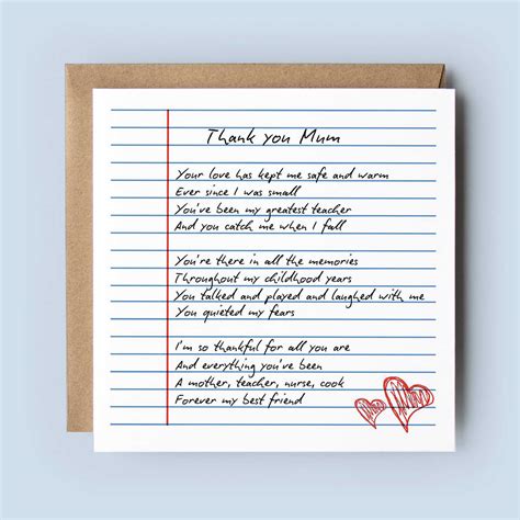 Mum Poem Card – Naomi Prints