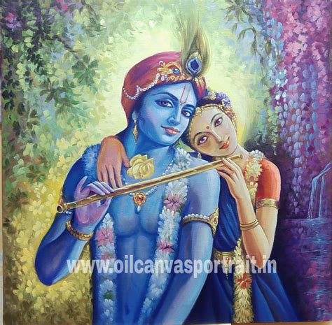 Krishna Radha paintings original - Indian Portrait Painting