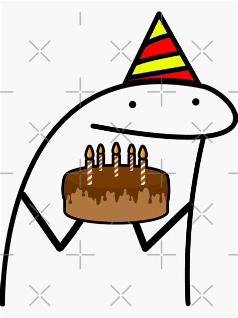 "Flork with cake birthday meme stickers " Sticker for Sale by ...