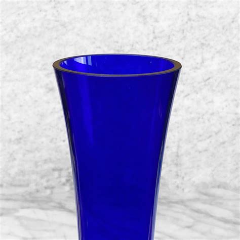 Mid-Century Atomic Blue Blown Art Glass Floor Vase - Scranton Antiques