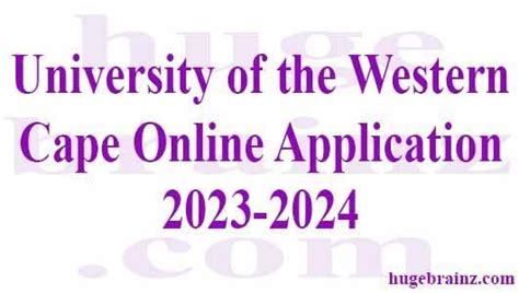 University of the Western Cape Online Application 2023-2024