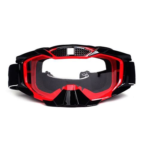 Motorcycle Motocross Glasses Goggle With Nose Guard Dark Gray Silver ...