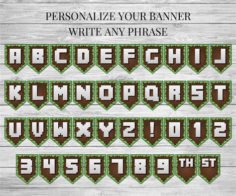 Birthday Banner - Printable Minecraft Happy Birthday Banner