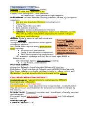 Cefazolin 1 .docx - Cephalosporin - FIRST Gen. Cefazolin Ancef and ...