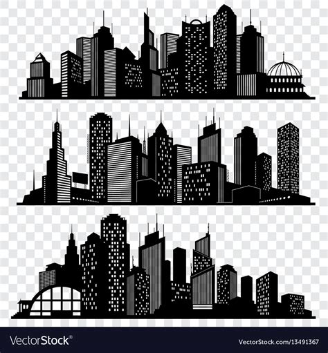 Cityscapes town skyline buildings big city Vector Image