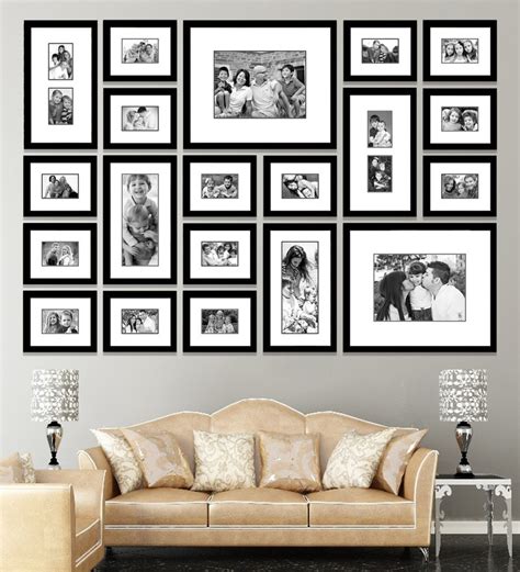 Buy Black Synthetic 77 x 1 x 54 Inch Group 20 Wall Collage Photo Frame ...