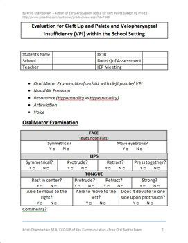 Evaluation of Cleft Palate Speech and VPI for the School SLP by CogSpeech