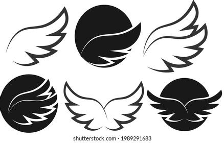 Black White Wings Logo Design Stock Vector (Royalty Free) 1989291683 ...