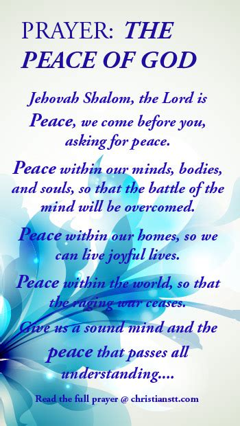 Prayer to Receive the Peace of God