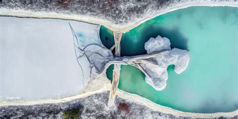 Premium Photo | Drone winter landscape nature in iceland