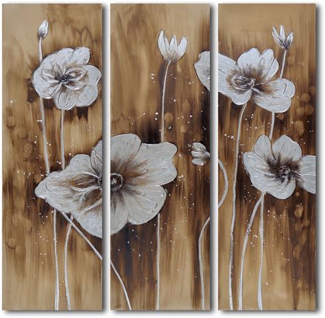 15 Collection of 3 Piece Floral Canvas Wall Art