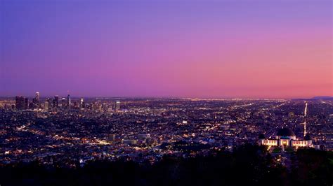 1600x900 Los Angeles at Night Pink Sky 1600x900 Resolution Wallpaper ...