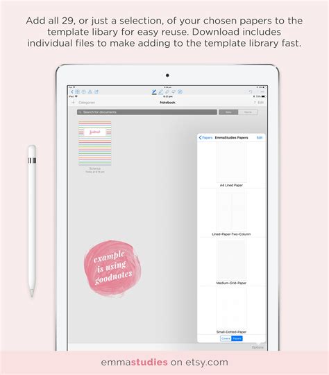 Digital Note Taking Paper Template | Goodnotes Notability iPad Tablet ...