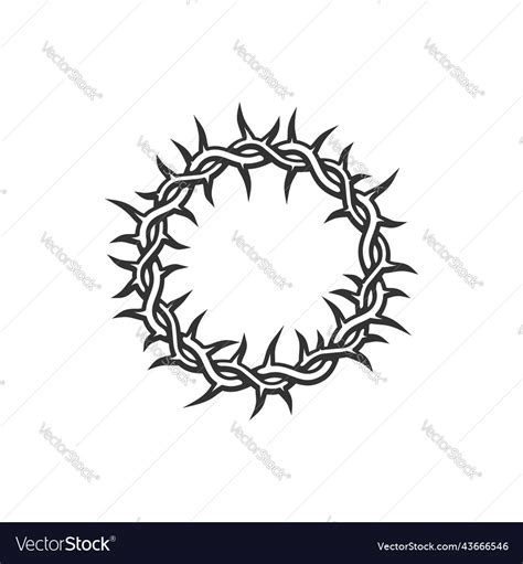 Thorn branches woven in crown christianity symbol Vector Image