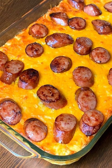 Smoked Sausage and Cheesy Potato Casserole - Plowing Through Life