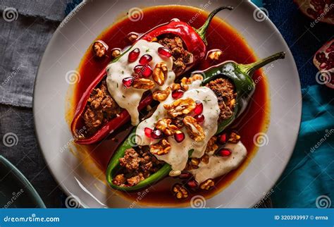 AI-Generated, Fresh Chiles En Nogada is a Traditional Mexican Dish ...